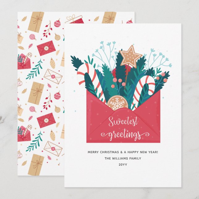 Gingerbröd Cookies jul Julkort (Fram/baksida)