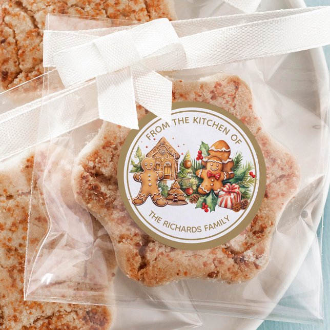 Gingerbröd Cookies Julbak Runt Klistermärke (Skapare uppladdad)