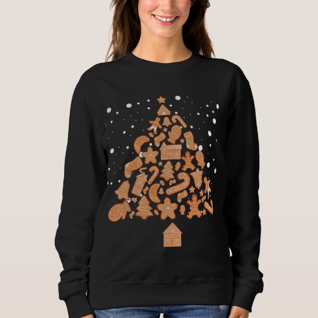 Gingerbröd Cookies Julgran Gingerbröd Dec T Shirt (Framsida)