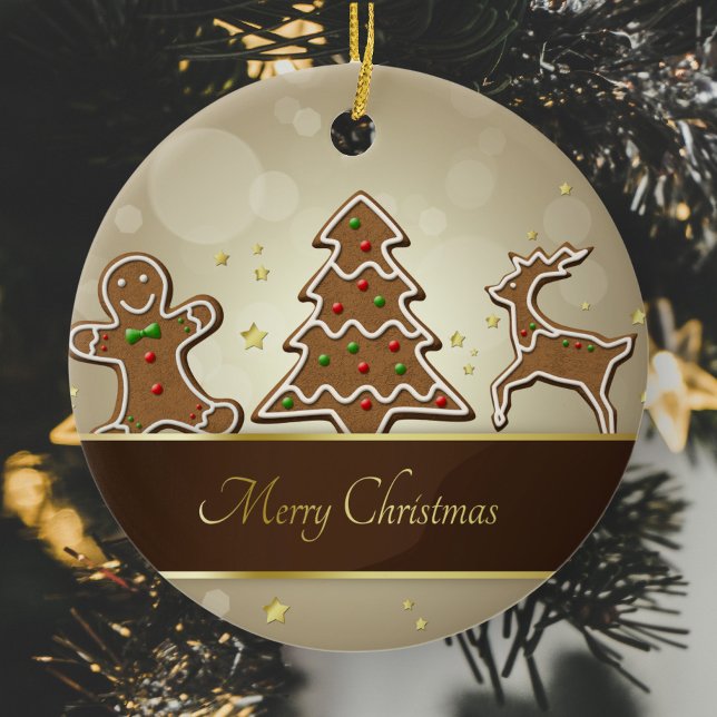 Gingerbröd Cookies Julgransprydnad Keramik (Skapare uppladdad)