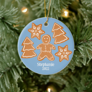 Gingerbröd Cookies Julgransprydnad Keramik