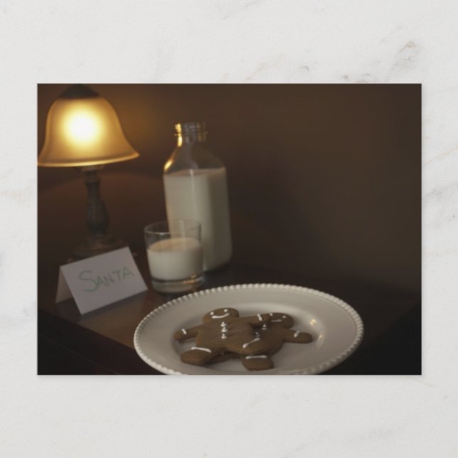 Gingerbröd Cookies Jultomten Helg Vykort (Framsida)