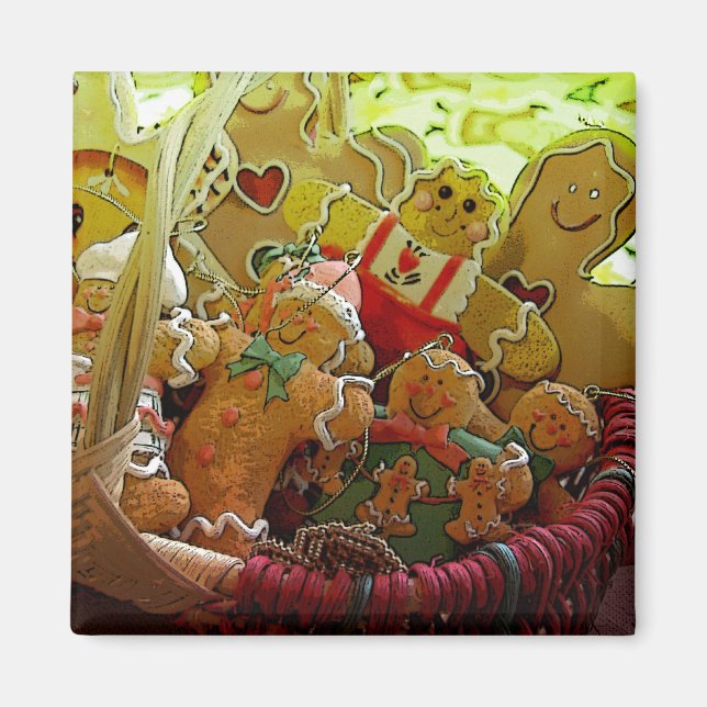 Gingerbröd Cookies Magnets Magnet (Framsidan)