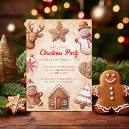 Gingerbröd Cookies Party Inbjudningar
