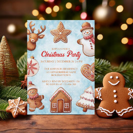 Gingerbröd Cookies Party Inbjudningar