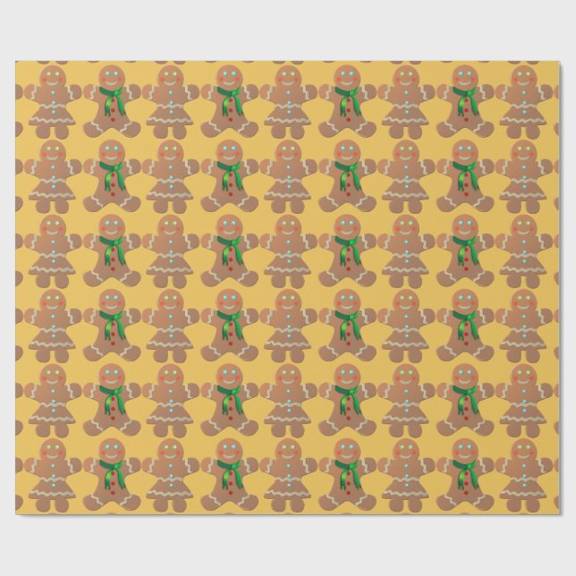 Gingerbröd Cookies Presentpapper (Platt)