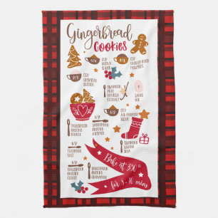 Gingerbröd Cookies Recipe Festive God jul Kökshandduk