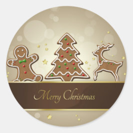 Gingerbröd Cookies Runt Klistermärke