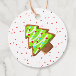 Gingerbröd Cookies Träd Sprinkles Kids Sweet Rolig Gåvor Etiketter