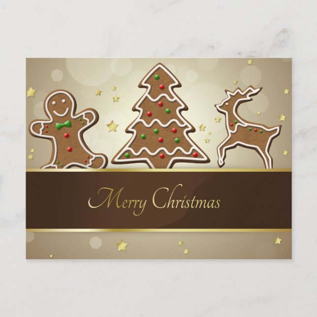 Gingerbröd Cookies Vykort (Framsida)