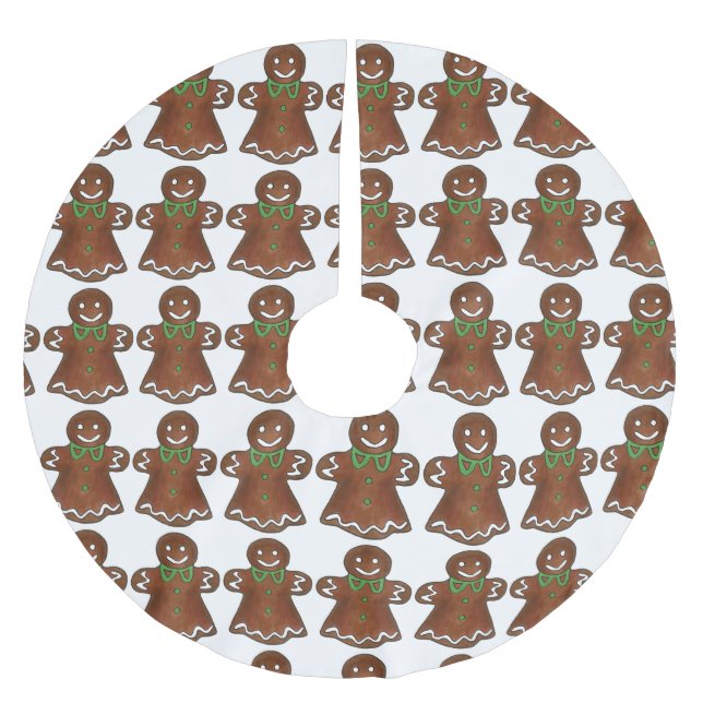 Gingerbröd Dam Julkookies Helgdag Baking Julgransmatta Borstad Polyester (Framsidan)