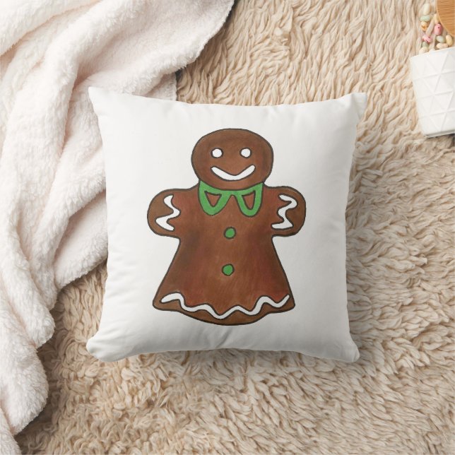 Gingerbröd Dam Woman jul Cookie Helgdag Kudde (Filt)