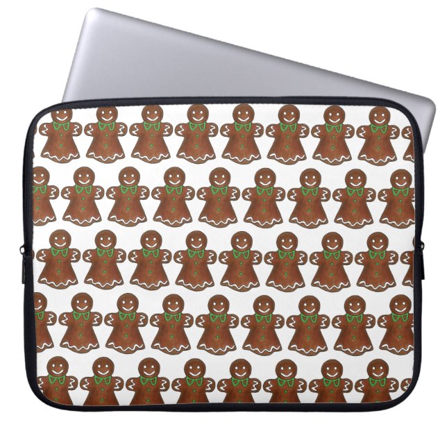 Gingerbröd Dam Woman jul-Helgdag Cookie Laptop Sleeve (Framsidan)