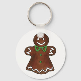 Gingerbröd Dam Woman jul-Helgdag Cookie Nyckelring