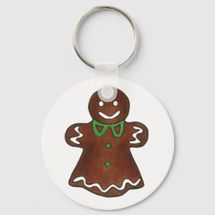 Gingerbröd Dam Woman jul-Helgdag Cookie Nyckelring
