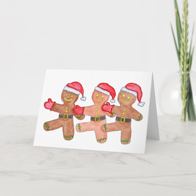 Gingerbröd Dancers Tack Kort (Framsida)