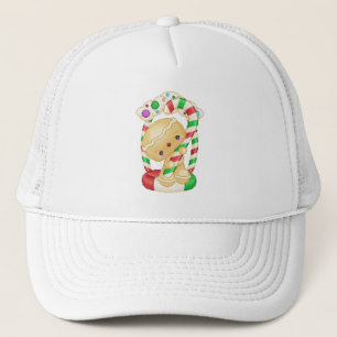 Gingerbröd Doll Peppermint Pixel Art Truckerkeps