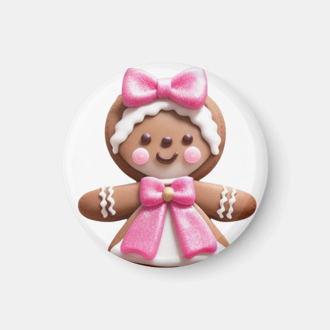 Gingerbröd Doll\Rosa\ Magnet (Framsidan)