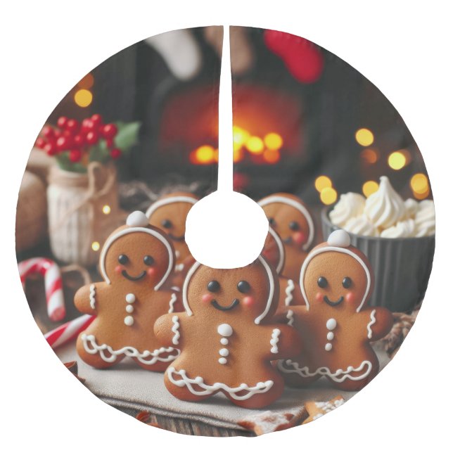 Gingerbröd efter branden julgransmatta borstad polyester (Framsidan)