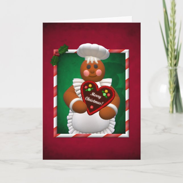 Gingerbröd-familjen: Bakery Girl Helgkort (Framsida)