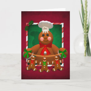 Gingerbröd-familjen: Funny Baker Helgkort