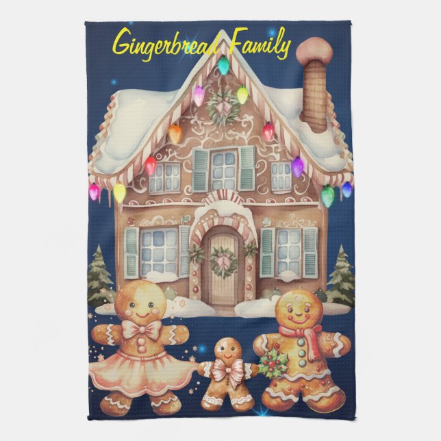 Gingerbröd-familjen Kökshandduk (Vertikal)