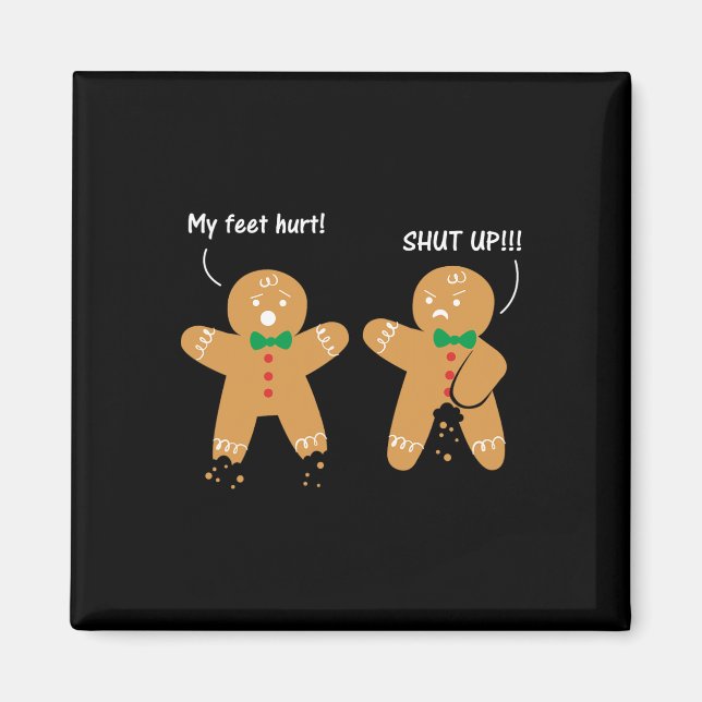 Gingerbröd Feet Ontr Sarkastic Cookie Roligt Chris Magnet (Framsidan)
