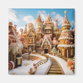 Gingerbröd Festive Winter Snö Land City Magnet