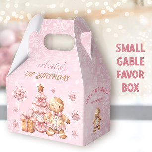Gingerbröd Flickor Rosa jul 1:a födelsedagsgest Presentaskar