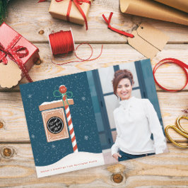 Gingerbröd för försäljningsskyltverksfoto julkort