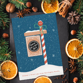 Gingerbröd för försäljningsskyltverkstad julkort