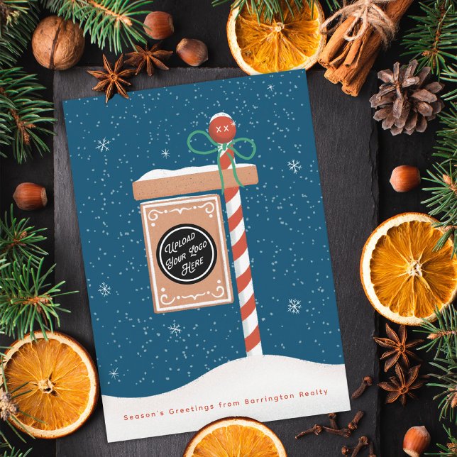 Gingerbröd för försäljningsskyltverkstad julkort (Skapare uppladdad)