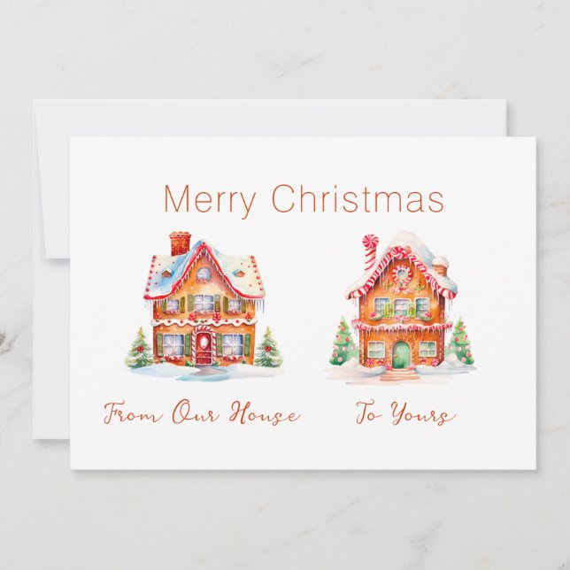 Gingerbröd "från vårt hus" - julkort (Framsida)