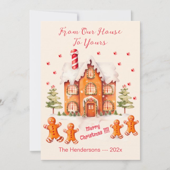 Gingerbröd från vårt hus julkort (Framsida)