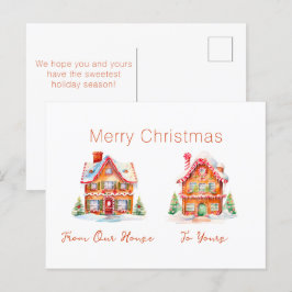 Gingerbröd "från vårt hus", julvykort helg vykort