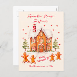 Gingerbröd från vårt hus - vykort för jul