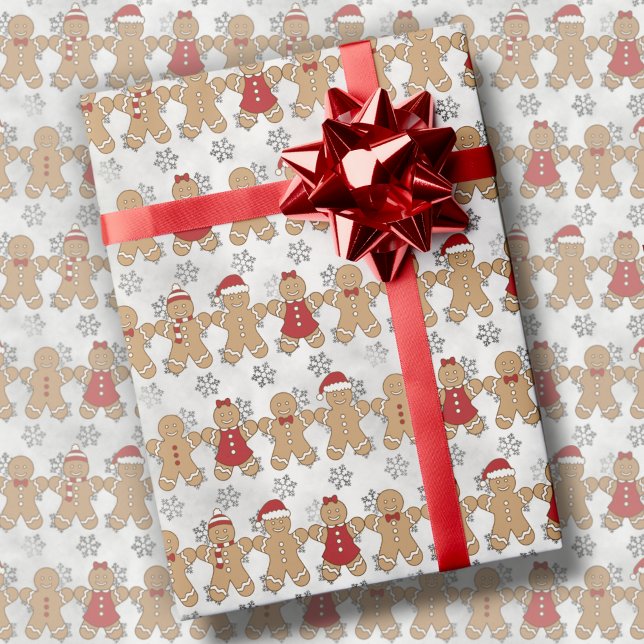 Gingerbröd Friends Cute jul Helgdag Gift Presentpapper (Skapare uppladdad)