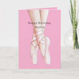 Gingerbröd Girl Ballerina Ballet Birthday Kort
