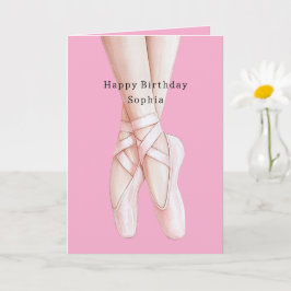 Gingerbröd Girl Ballerina Ballet Birthday Kort