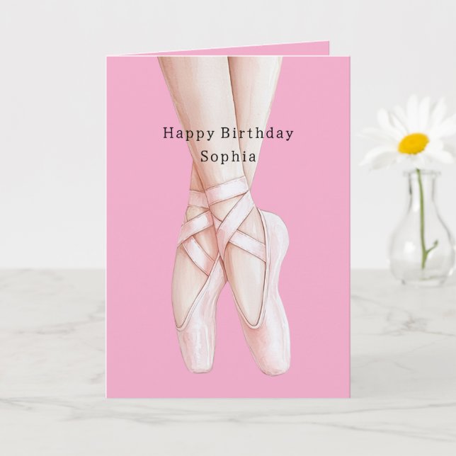 Gingerbröd Girl Ballerina Ballet Birthday Kort (Liten växt)