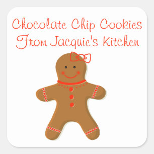 Gingerbröd Girl Homemade Bakery Fyrkantigt Klistermärke