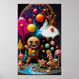 Gingerbröd Glutton - Ken Gage Surreal Art Poster