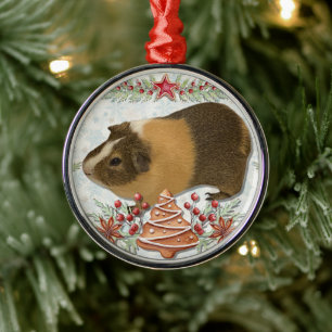 Gingerbröd Guinea Gris Julgransprydnad Metall