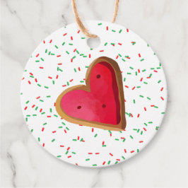 Gingerbröd Heart Cookie Sprinkles jul Kärlek Gåvor Etiketter