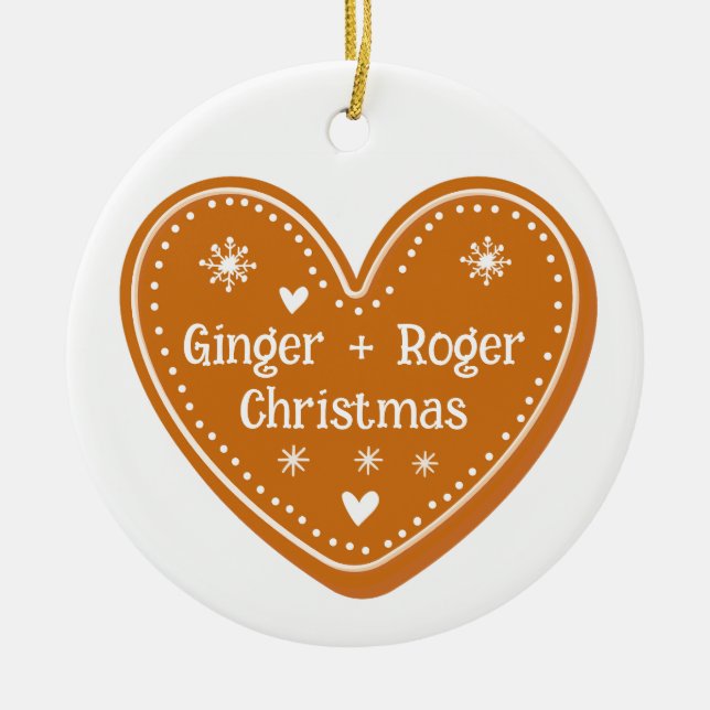 Gingerbröd Heart-julgåva Julgransprydnad Keramik (Framsidan)