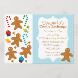Gingerbröd Helgdag Cookie Exchange Inbjudningar