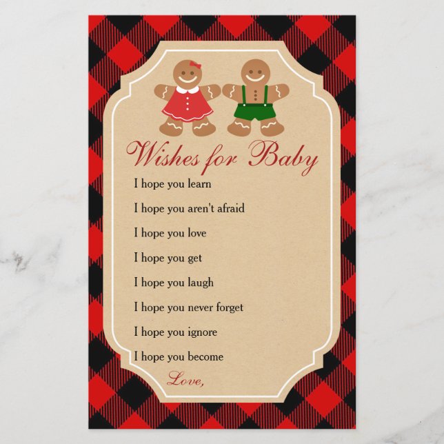 Gingerbröd Helgdag Gender Reveal Önskemål för Baby (Framsida)