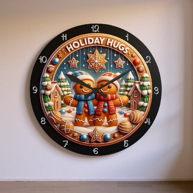 Gingerbröd Helgdag Hugs Stor Klocka (Skapare uppladdad)