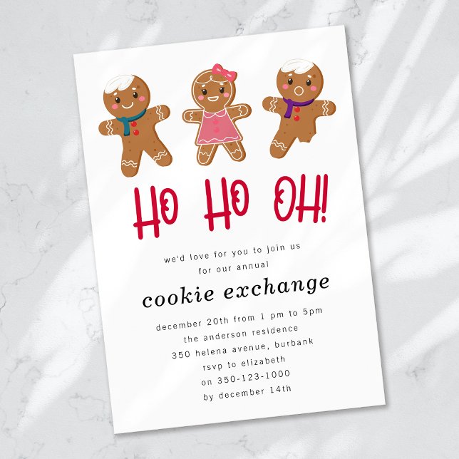 Gingerbröd Helgdag-jul-cookie Exchange Inbjudningar (Skapare uppladdad)