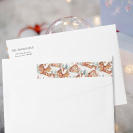 Gingerbröd Helgdag jul Mönster Etikettband